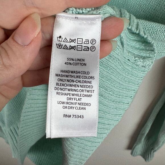 Sigrid Olsen Womens Linen Knit Pullover Hoodie Sz S Coastal Beachy Vacation‎ - Picture 6 of 9